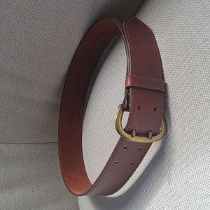 Vintage Ralph Lauren Cognac Brown Leather Belt small Brass Buckle